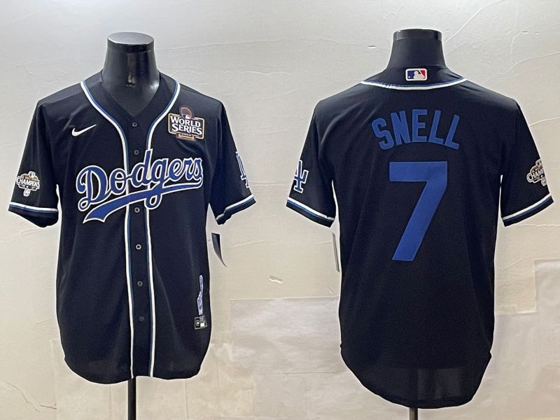 Men Los Angeles Dodgers #7 Snell Black Fashion Game 2025 Nike MLB Jersey style 30611->los angeles dodgers->MLB Jersey